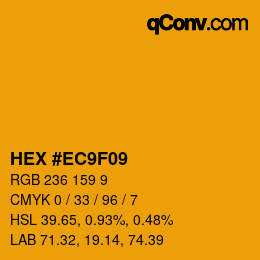 颜色代码: HEX #EC9F09 | qconv.com