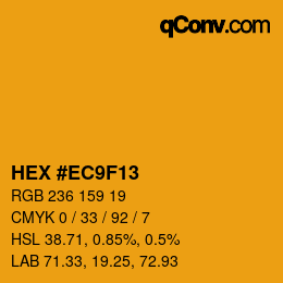 颜色代码: HEX #EC9F13 | qconv.com