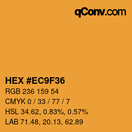 Color code: HEX #EC9F36 | qconv.com