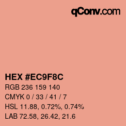 Color code: HEX #EC9F8C | qconv.com