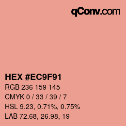 カラーコード: HEX #EC9F91 | qconv.com