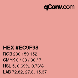 カラーコード: HEX #EC9F98 | qconv.com