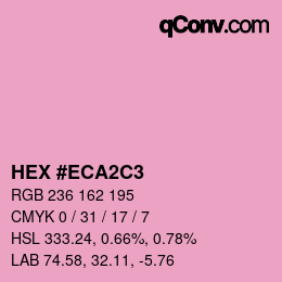 カラーコード: HEX #ECA2C3 | qconv.com