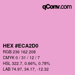 カラーコード: HEX #ECA2D0 | qconv.com