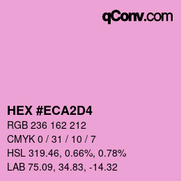 Color code: HEX #ECA2D4 | qconv.com