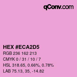 颜色代码: HEX #ECA2D5 | qconv.com