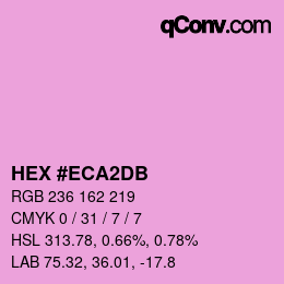 颜色代码: HEX #ECA2DB | qconv.com