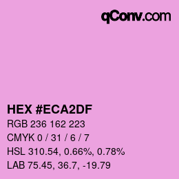 Color code: HEX #ECA2DF | qconv.com