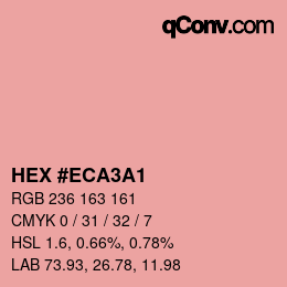 カラーコード: HEX #ECA3A1 | qconv.com
