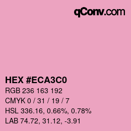 Color code: HEX #ECA3C0 | qconv.com