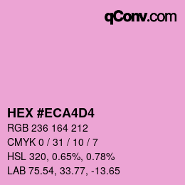 颜色代码: HEX #ECA4D4 | qconv.com