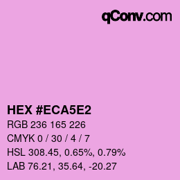 Color code: HEX #ECA5E2 | qconv.com