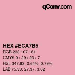 颜色代码: HEX #ECA7B5 | qconv.com