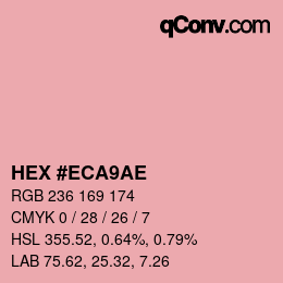 Color code: HEX #ECA9AE | qconv.com