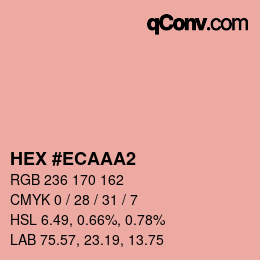 カラーコード: HEX #ECAAA2 | qconv.com