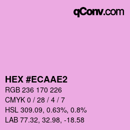 颜色代码: HEX #ECAAE2 | qconv.com
