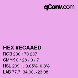 Color code: HEX #ECAAED | qconv.com