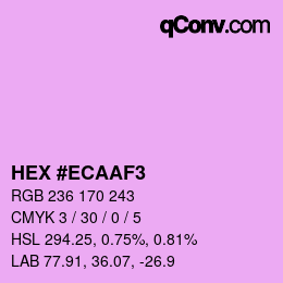 颜色代码: HEX #ECAAF3 | qconv.com