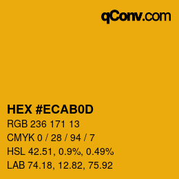 カラーコード: HEX #ECAB0D | qconv.com