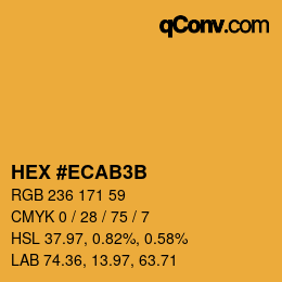 Color code: HEX #ECAB3B | qconv.com