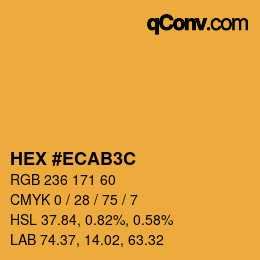 颜色代码: HEX #ECAB3C | qconv.com