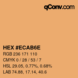 Code couleur: HEX #ECAB6E | qconv.com