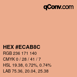 Color code: HEX #ECAB8C | qconv.com
