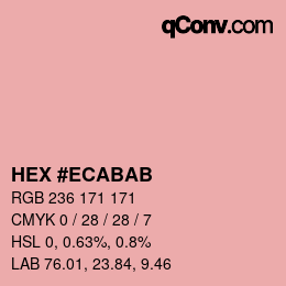 カラーコード: HEX #ECABAB | qconv.com