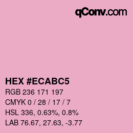 Color code: HEX #ECABC5 | qconv.com
