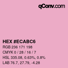 Código de color: HEX #ECABC6 | qconv.com