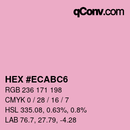 Code couleur: HEX #ECABC6 | qconv.com