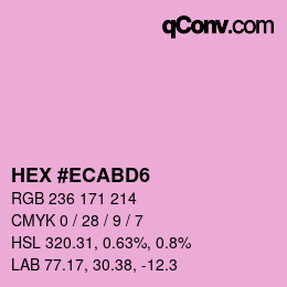 カラーコード: HEX #ECABD6 | qconv.com