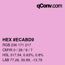 Color code: HEX #ECABD9 | qconv.com