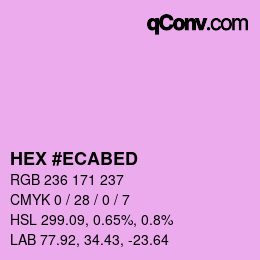 颜色代码: HEX #ECABED | qconv.com