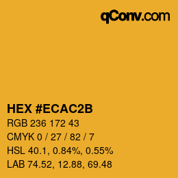 Color code: HEX #ECAC2B | qconv.com