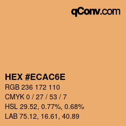 Color code: HEX #ECAC6E | qconv.com