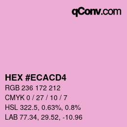 颜色代码: HEX #ECACD4 | qconv.com