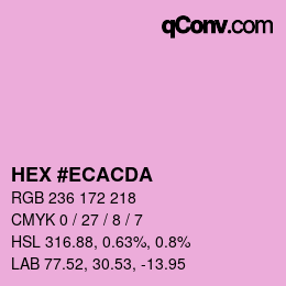 カラーコード: HEX #ECACDA | qconv.com