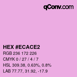颜色代码: HEX #ECACE2 | qconv.com