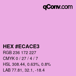 颜色代码: HEX #ECACE3 | qconv.com