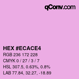 颜色代码: HEX #ECACE4 | qconv.com