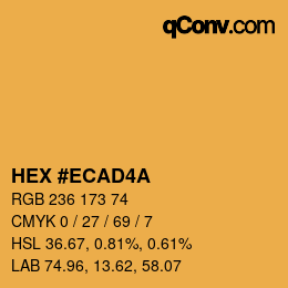 Color code: HEX #ECAD4A | qconv.com