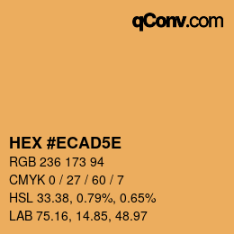 Código de color: HEX #ECAD5E | qconv.com