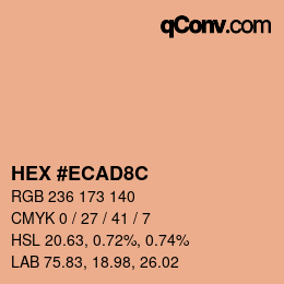Color code: HEX #ECAD8C | qconv.com