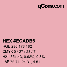 颜色代码: HEX #ECADB6 | qconv.com