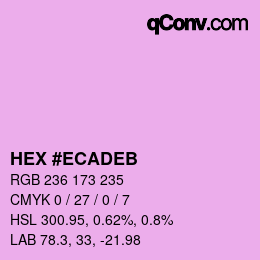 颜色代码: HEX #ECADEB | qconv.com