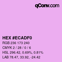 颜色代码: HEX #ECADF0 | qconv.com