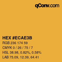 Color code: HEX #ECAE3B | qconv.com