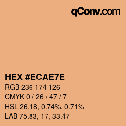Color code: HEX #ECAE7E | qconv.com