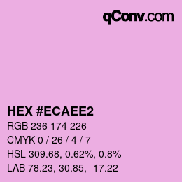 カラーコード: HEX #ECAEE2 | qconv.com